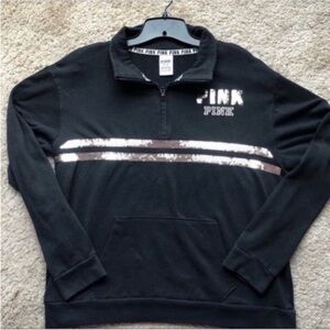 PINK Everyday Lounge Quarter Zip | Black | Size: M